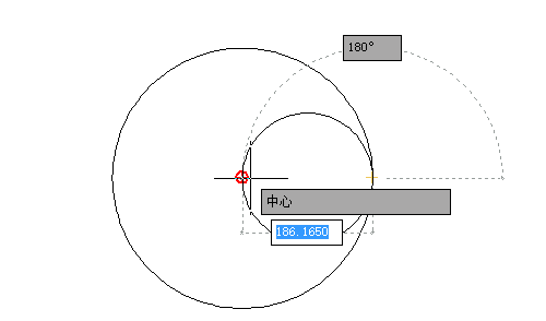 CAD中绘制过指定圆圆心的内切圆的方法