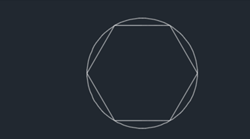 CAD中绘制圆形内外切六边形的方法