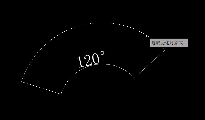 CAD如何使用拉长命令更改圆弧角度