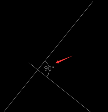 CAD如何将任意角度的两条直线相互垂直？