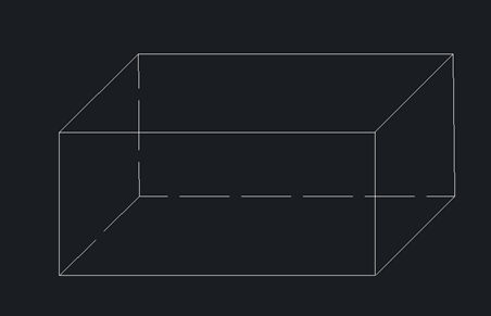 CAD绘制一个带有虚线长方体的方法