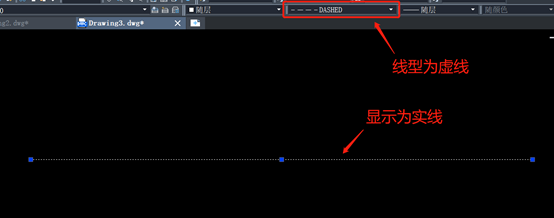 CAD为什么设置的虚线线型显示为实线