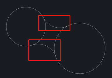 CAD给两个相交的圆创建圆角的方法