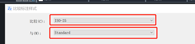 CAD比较两种标注样式特性的方法