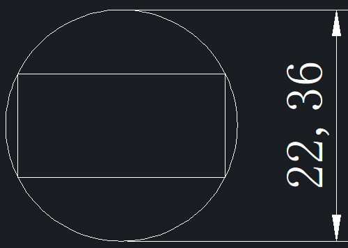 CAD在圆里绘制一个长宽2：1的矩形