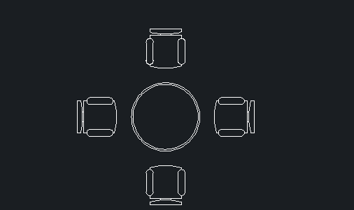 CAD四人桌椅绘制的步骤