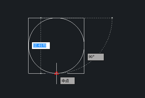 CAD画正方形内接圆的方法