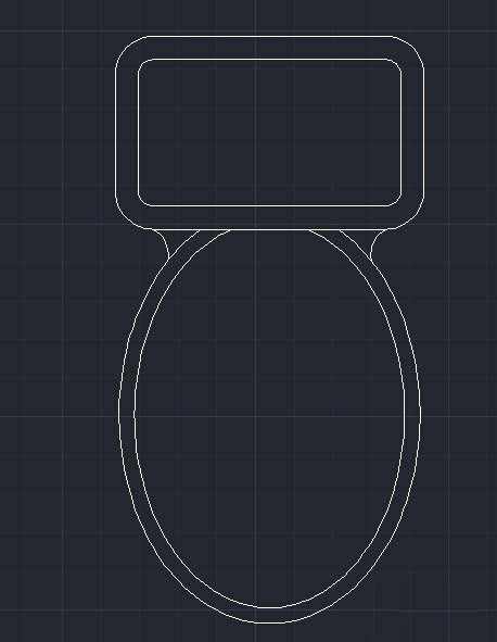 CAD怎么绘制马桶坐便器