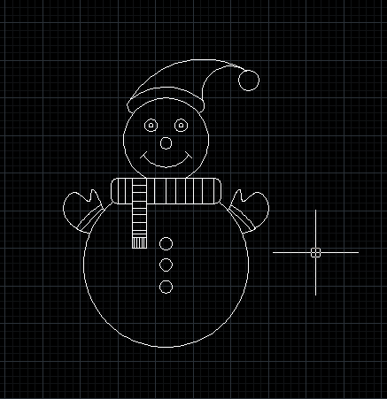 如何在CAD画雪人图案