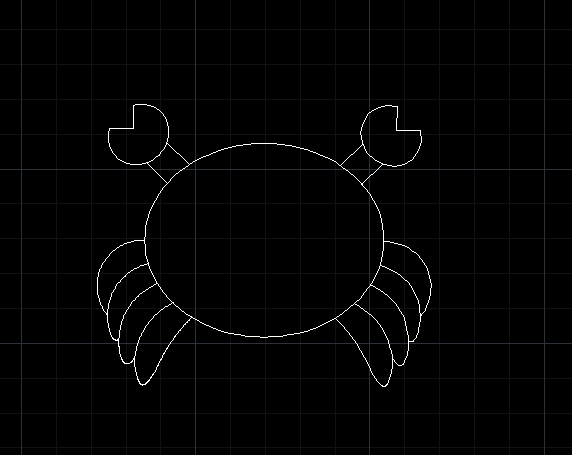 如何在CAD绘制螃蟹