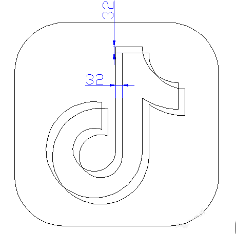 如何在CAD设计抖音LOGO