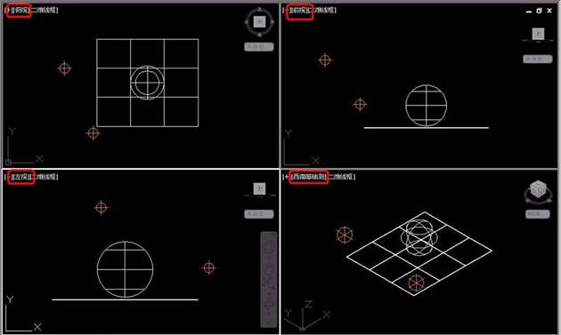 CAD怎么设置四视图