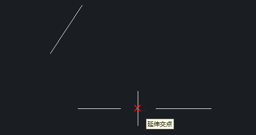 CAD怎么捕捉两条直线延长线的交点？