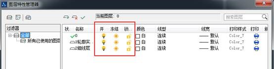 图层特性管理器中的关闭图层与冻结图层有什么区别？   