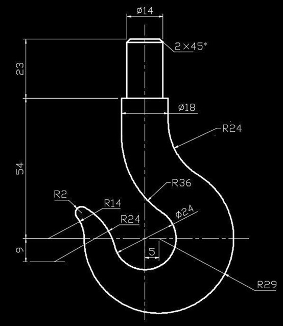 CAD如何绘制吊钩平面图