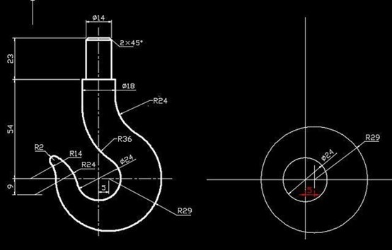 CAD如何绘制吊钩平面图