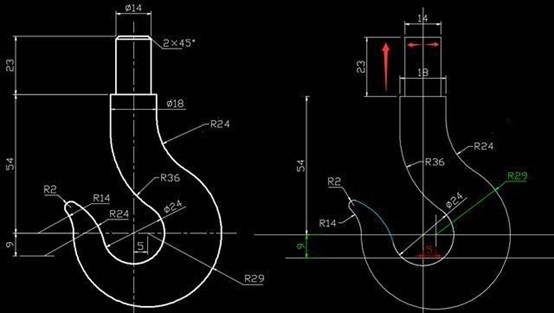 CAD如何绘制吊钩平面图