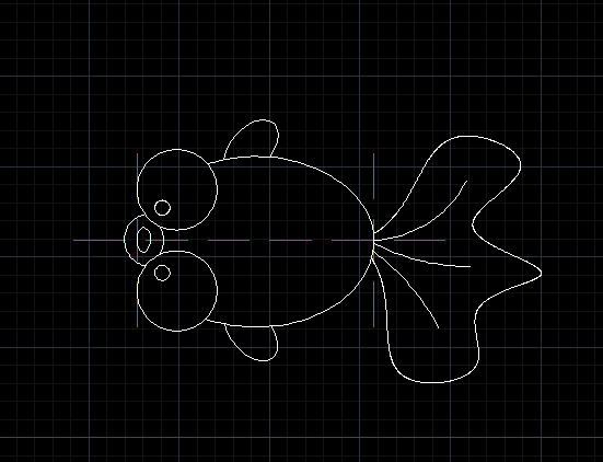 在CAD中怎样绘制金鱼