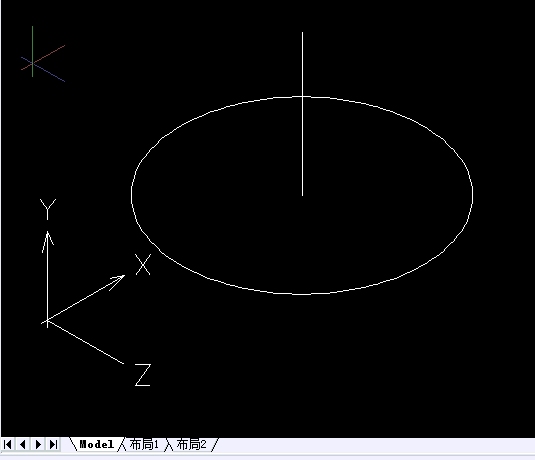 CAD中如何画圆的三维垂线？