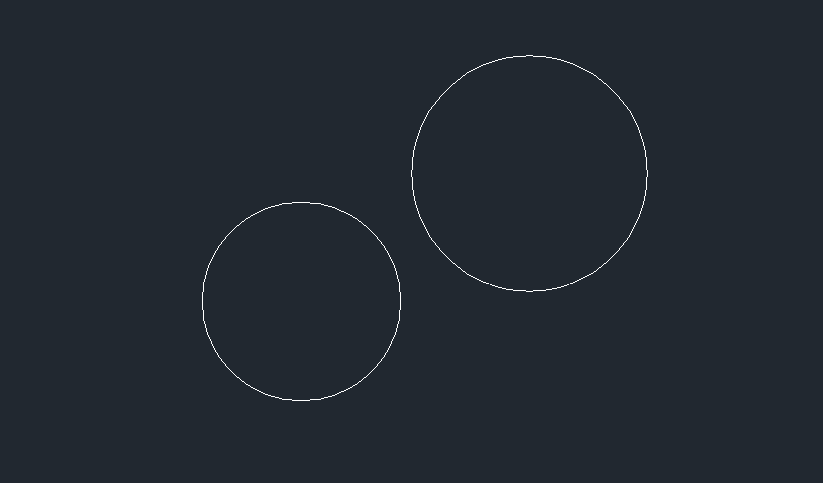CAD中如何绘制两个圆的外切圆？