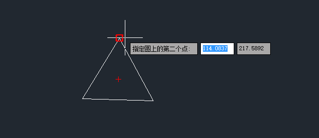 CAD如何绘制三角形外接圆？