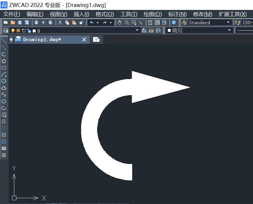 CAD如何画圆弧箭头？
