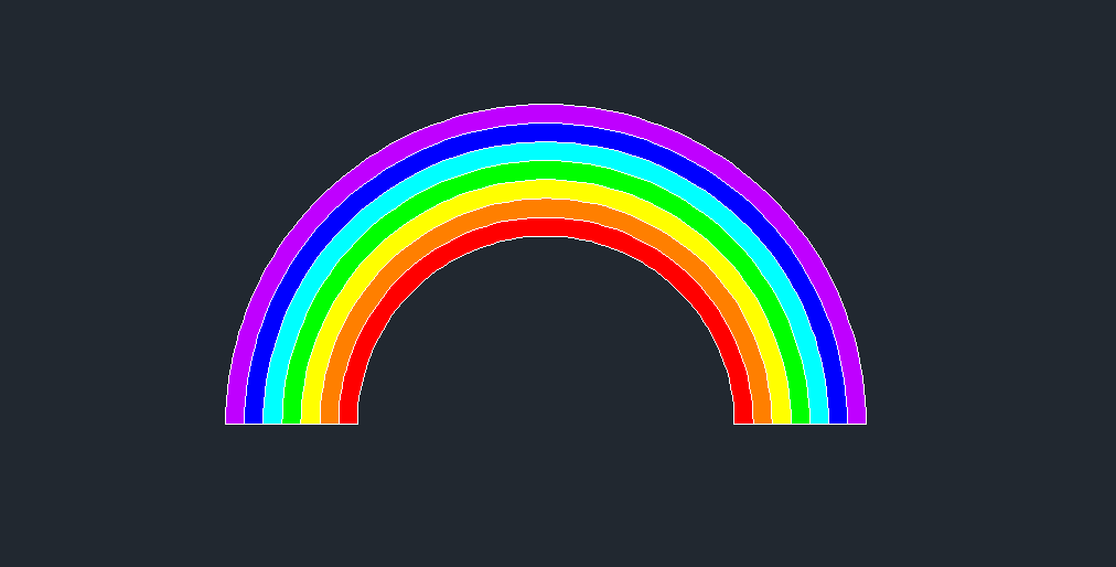CAD中如何绘制彩虹？