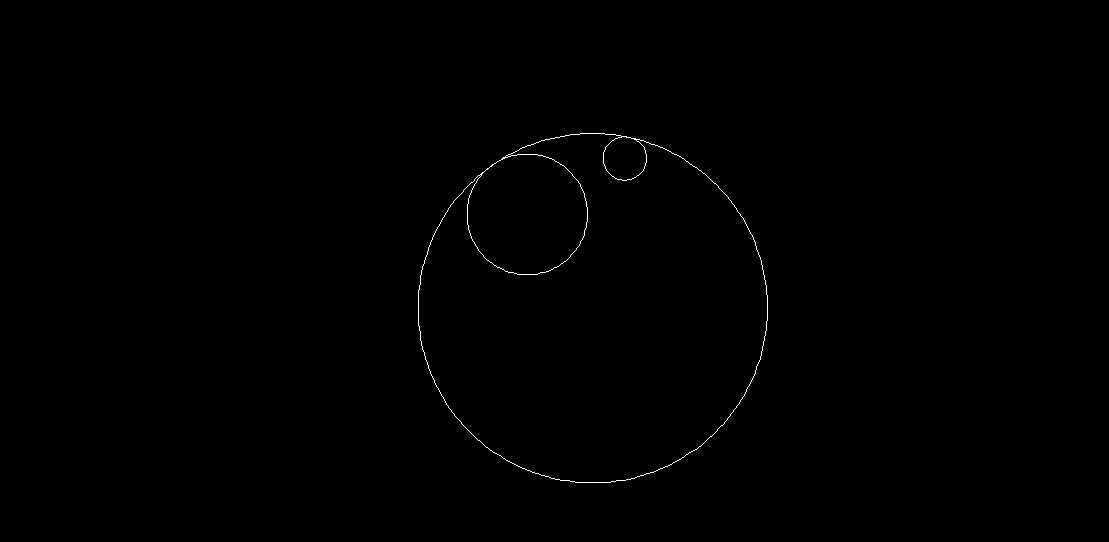 CAD如何绘制一个圆中内切两圆？