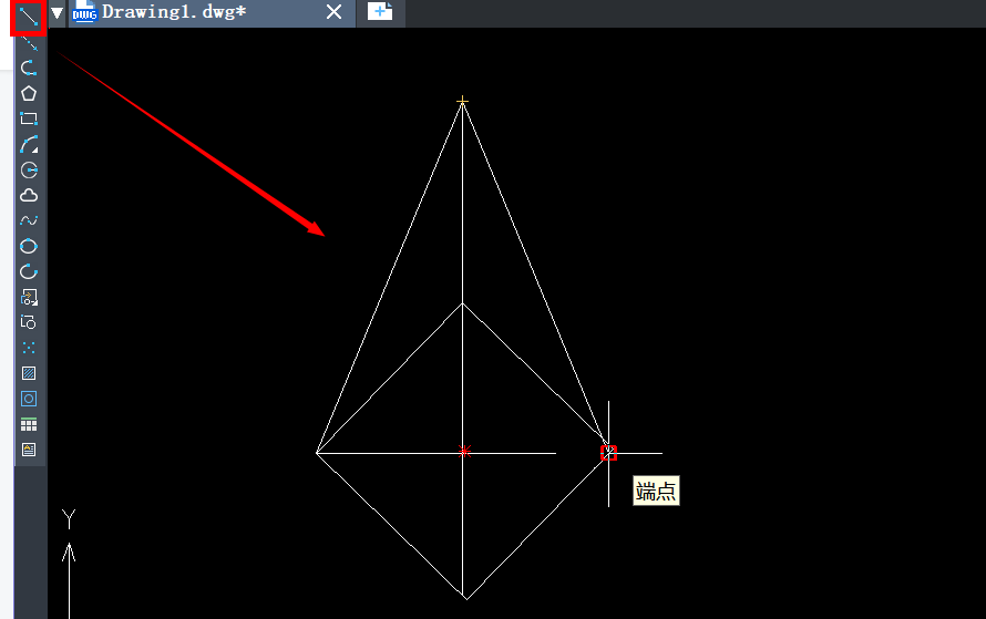 CAD中怎么绘制菱锥形？