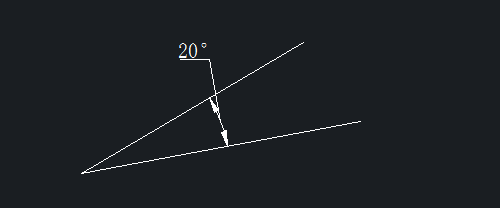 CAD中怎么把角度标注放在角外边？