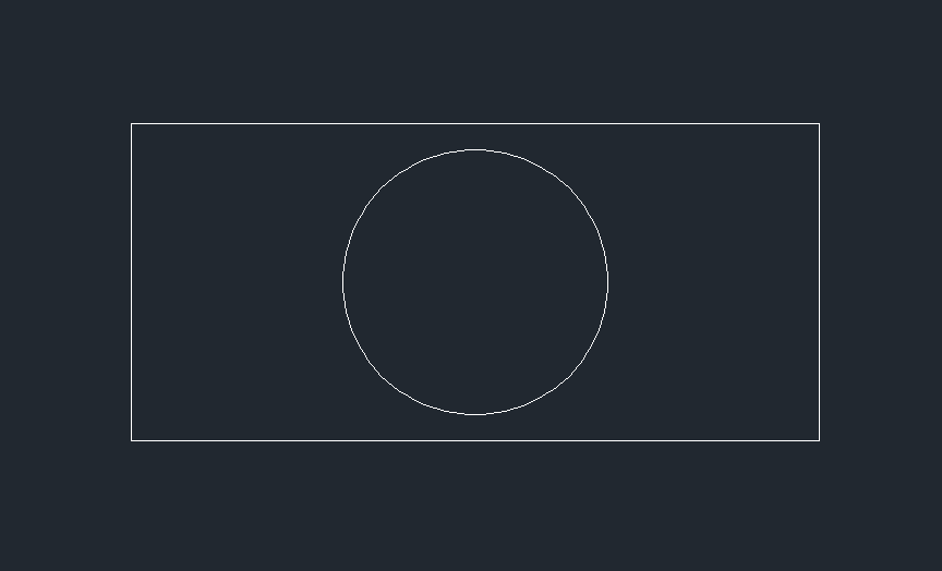 CAD在矩形正中心绘制圆的方法