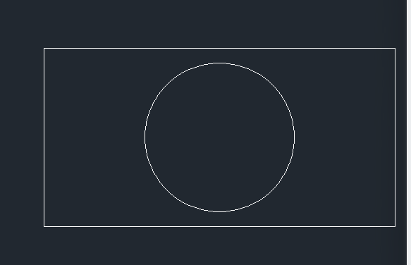 CAD在矩形正中心绘制圆的方法