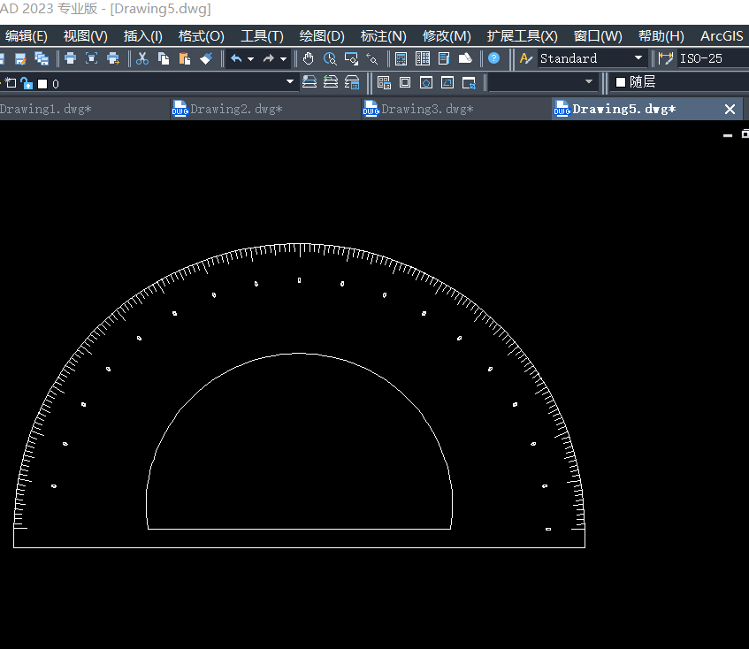 CAD绘制量角器的步骤
