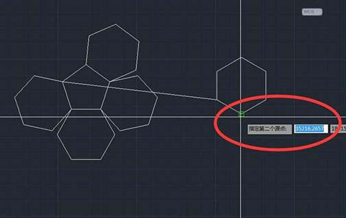CAD如何让多个六边形对齐