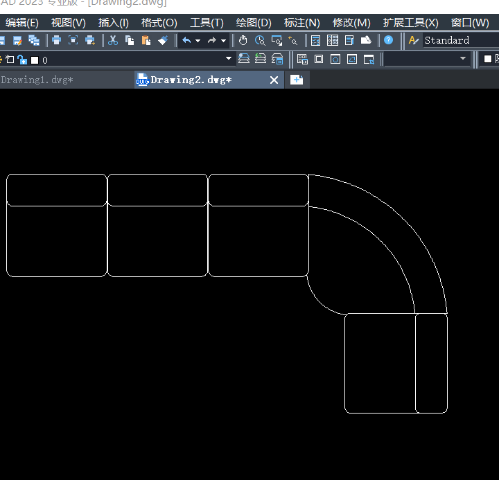 CAD中如何画一个L形沙发？