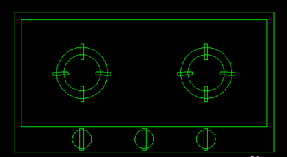 CAD绘制燃气灶