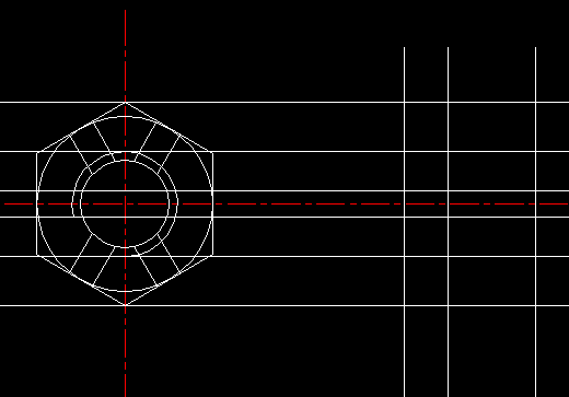 CAD绘制开槽螺母