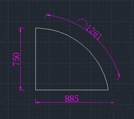 CAD知道弧长和直角边长绘制弧