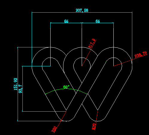 CAD绘制叠起心形的流程