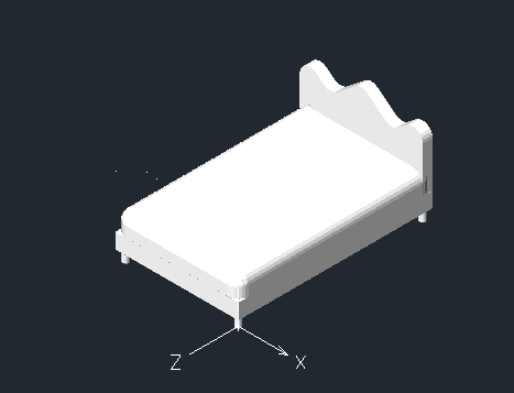 CAD绘制三维立体床
