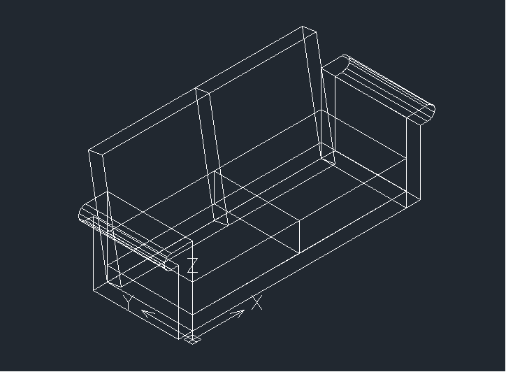 CAD绘制三维立体沙发