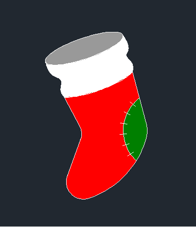 CAD绘制圣诞袜