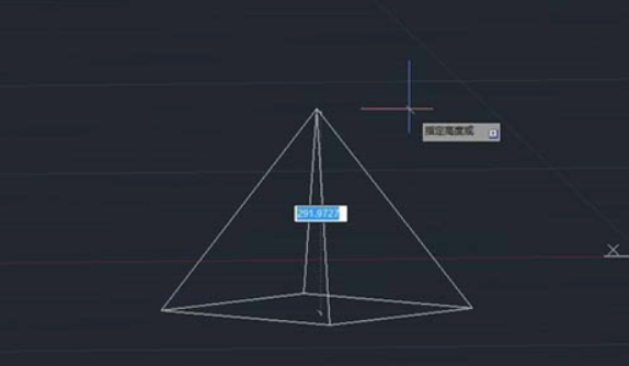 CAD绘制立体的棱锥形的方法