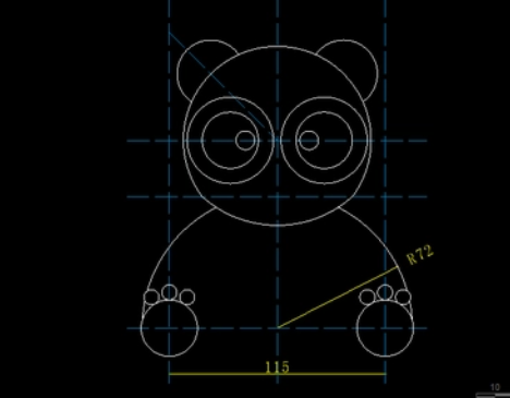 CAD绘制熊猫的步骤