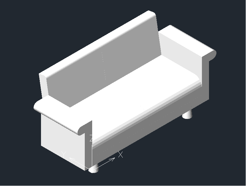 CAD三维图形绘制之立体沙发