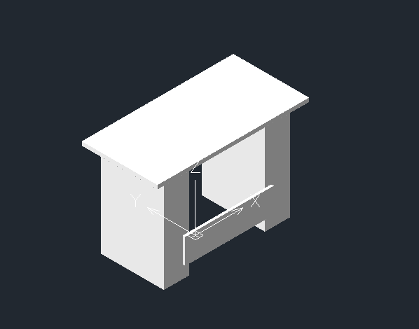 CAD三维图形绘制之办公桌