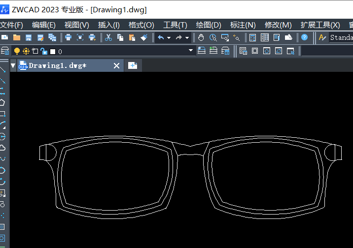 CAD眼镜的绘制方法