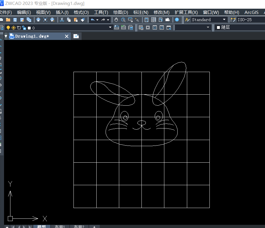 CAD怎么画一个动漫兔子