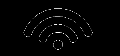 用CAD制作一个WiFi信号标志