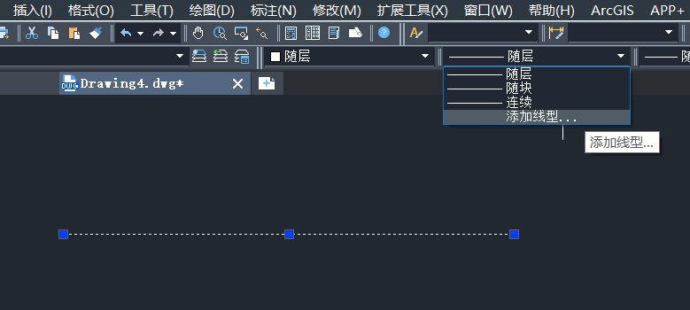 CAD进行线型控制设置的方法